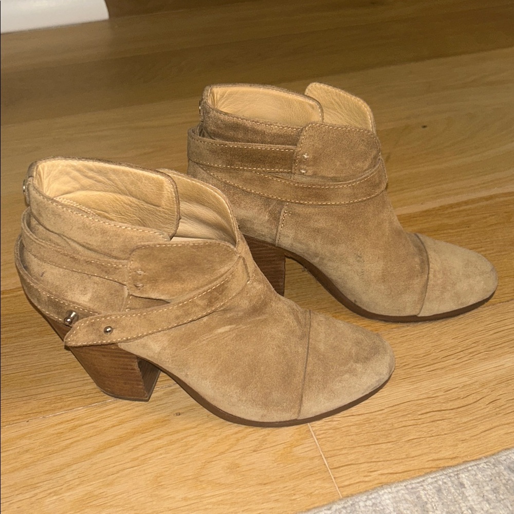 RAG & BONE Suede Caramel Booties - Picture 3 of 9